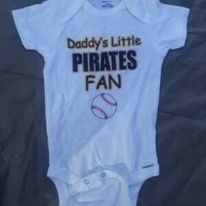 Daddy's Little Pirates Fan Baby Onesie